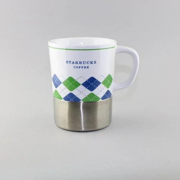 Starbucks | Kitchen | Collectors Starbucks Mug Stainless Steelargyle Diamond  Blue Green 206 | Poshmark